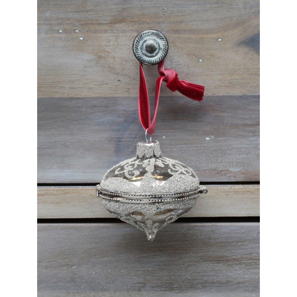 Boule toupie surprise argentée