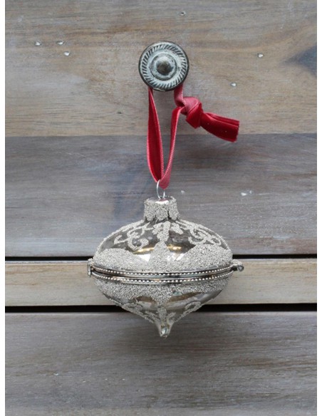 Boule toupie surprise argentée