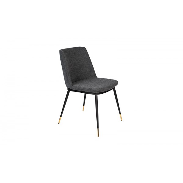 CHAISE LIONEL TISSU GRIS FONCE