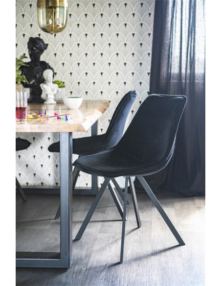 Chaise belle noir velours