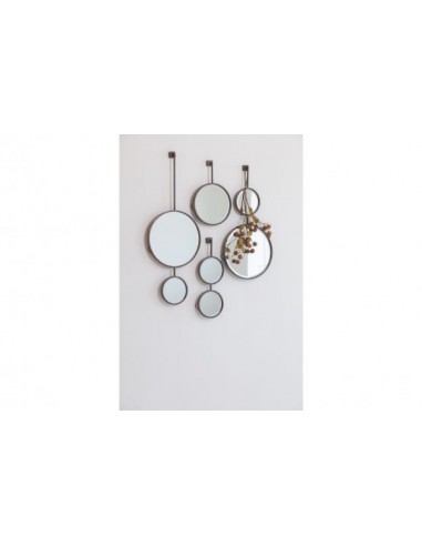 CHAIN DOUBLE MIROIR NOIR ROND XL