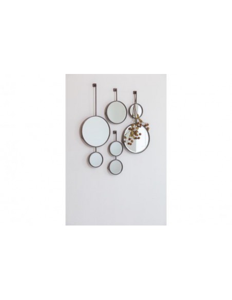 CHAIN DOUBLE MIROIR NOIR ROND XL