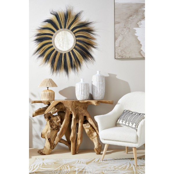 MIROIR ABACA BICOLORE 45CM 2