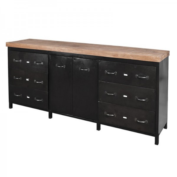 BUFFET INDUS METAL BOIS MASSIF