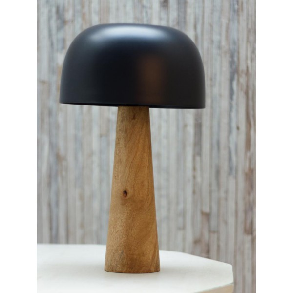 LAMPE CHAMPIGNON BOIS ABJ BLEU