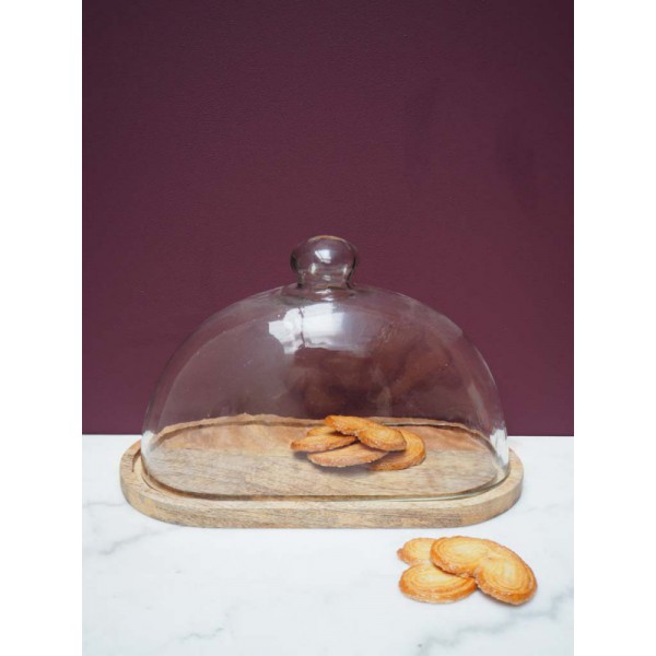PLAT A CAKE OVALE ET CLOCHE