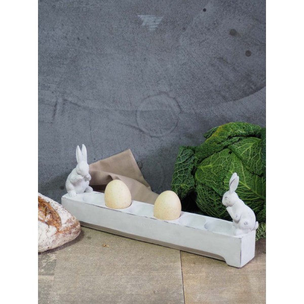 PORTE OEUFS 2 LAPINS
