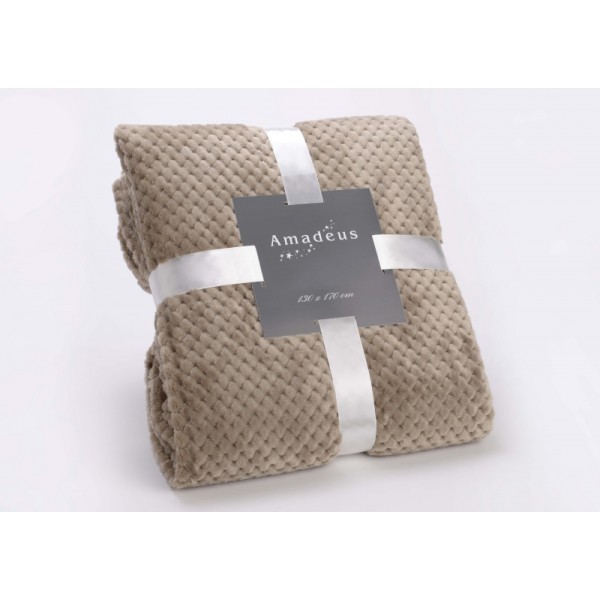 PLAID CHEVRON TAUPE 130X170
