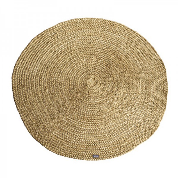 TAPIS JUTE ROND JAUNE 120