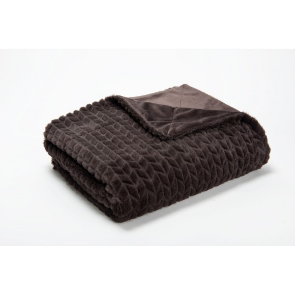 PLAID CHEVRON CHOCOLAT 130X170
