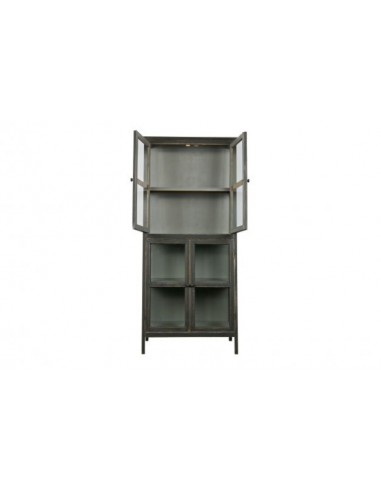 VITRINE EN BOIS INCLINE NOIR