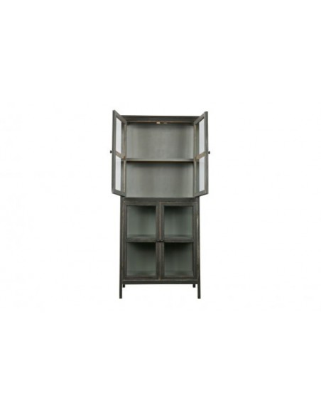 VITRINE EN BOIS INCLINE NOIR