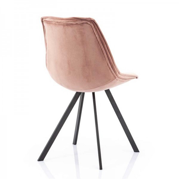 chaise belle velours rose 2