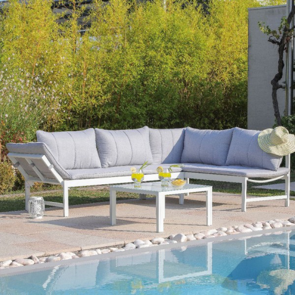 SET METZ BLANC GRIS ALU