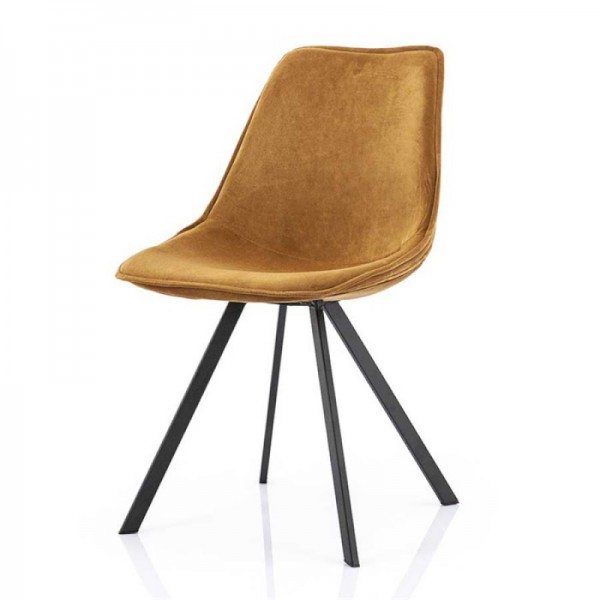 Chaise belle velours gold