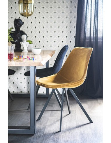 Chaise belle velours gold