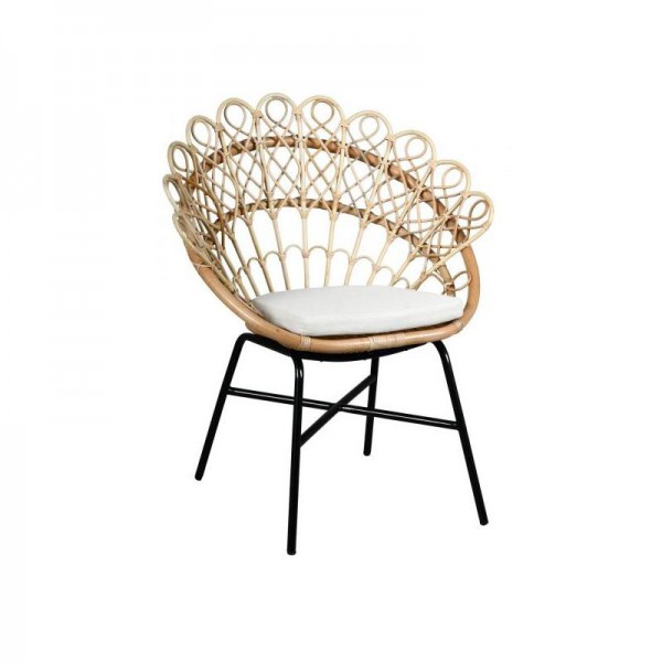 FAUTEUIL PAON ROTIN METAL