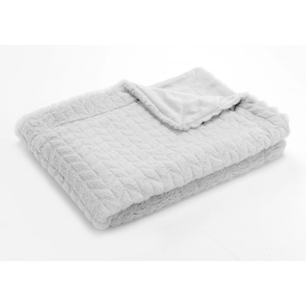 PLAID CHEVRON GRIS 130X170