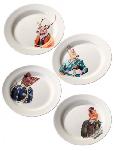 ASSIETTE ANIMAUX PERSONNIFICATION HUNT