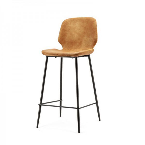 TABOURET ILOT COGNAC SIMILI