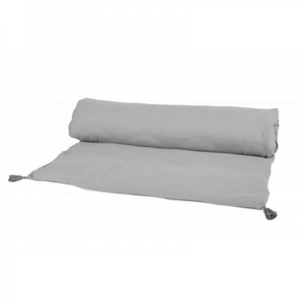 Drap housse 160 x 200 cm en Voile de coton - Brouillard