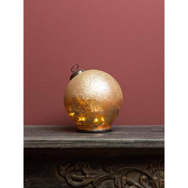DECO LED A POSER BOULE DOREE