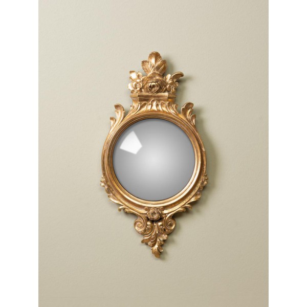 Miroir convexe doré 29,2cm