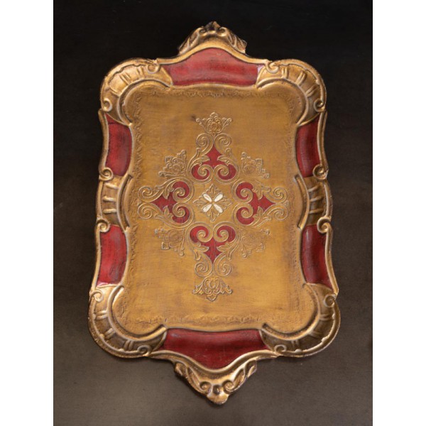 PLATEAU STYLE ANCIEN ROUGE...