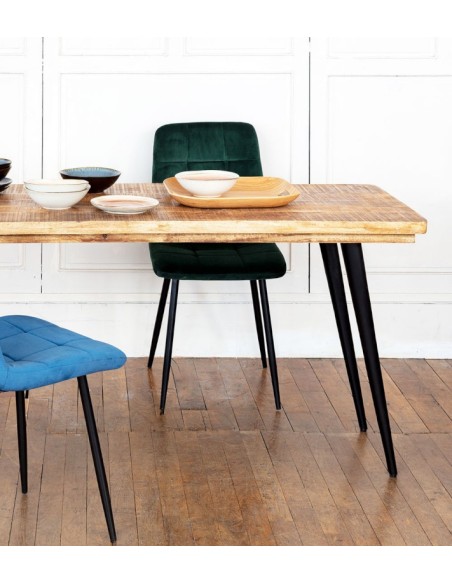 CHAISE-MANTA-VELOURS -VERT-FORET