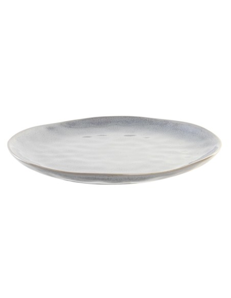 ASSIETTE-PLATE-GRES-EMAILLE-GRIS-BLEU