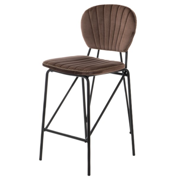 Tabouret velours MARRON