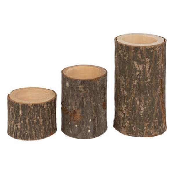 SET DE 3 PHOTOPHORE BOIS