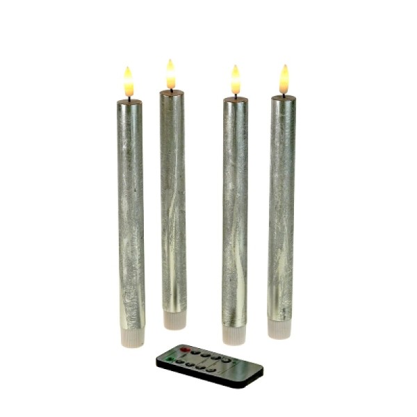 SET-4-BOUGIES-LED-ARGENTEES 2
