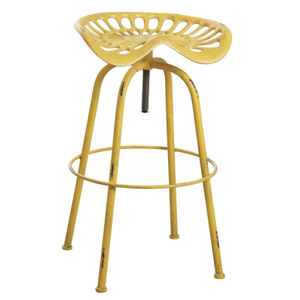 TABOURET-TRACTEUR-JAUNE