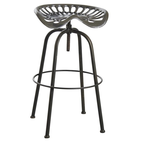 TABOURET-TRACTEUR-GRIS