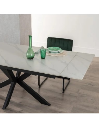 TABLE-EXTENSIBLE-CERAMIQUE-EFFETS-MARBRE-BLANC