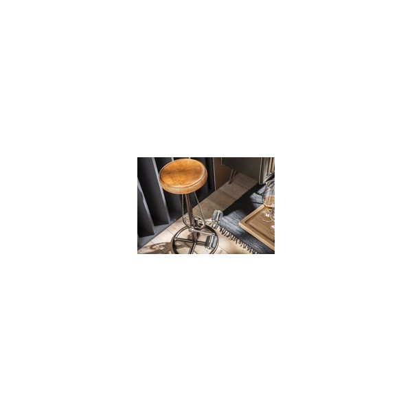 Tabouret cuir à pédales