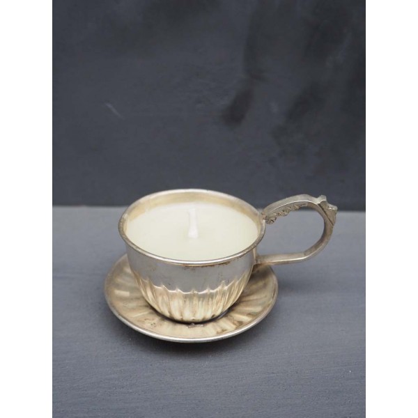 Petite bougie tasse métal